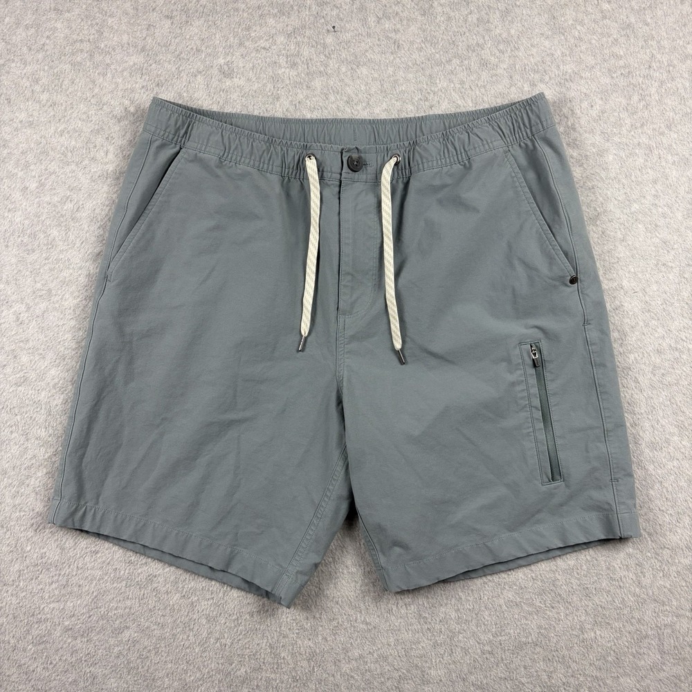 Vuori Shorts Mens Large Blue Barren Explorer Elastic Drawstring Zip Pocket Chino